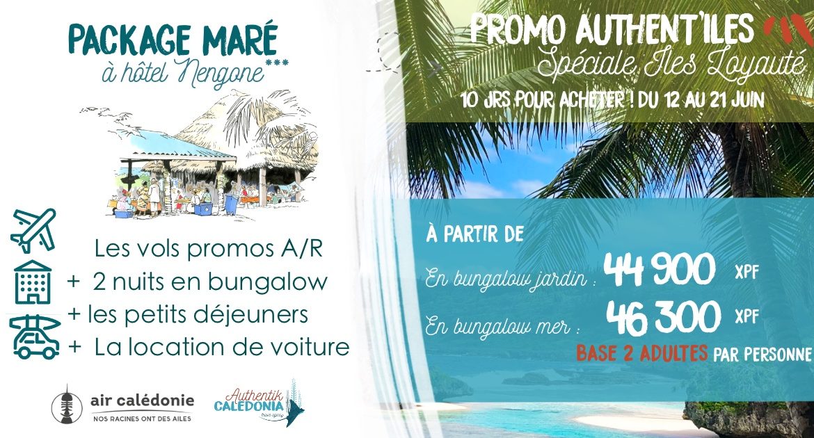 Promotion MARE Nengone Village*** + vols + voiture / 3 jours et 2 nuits